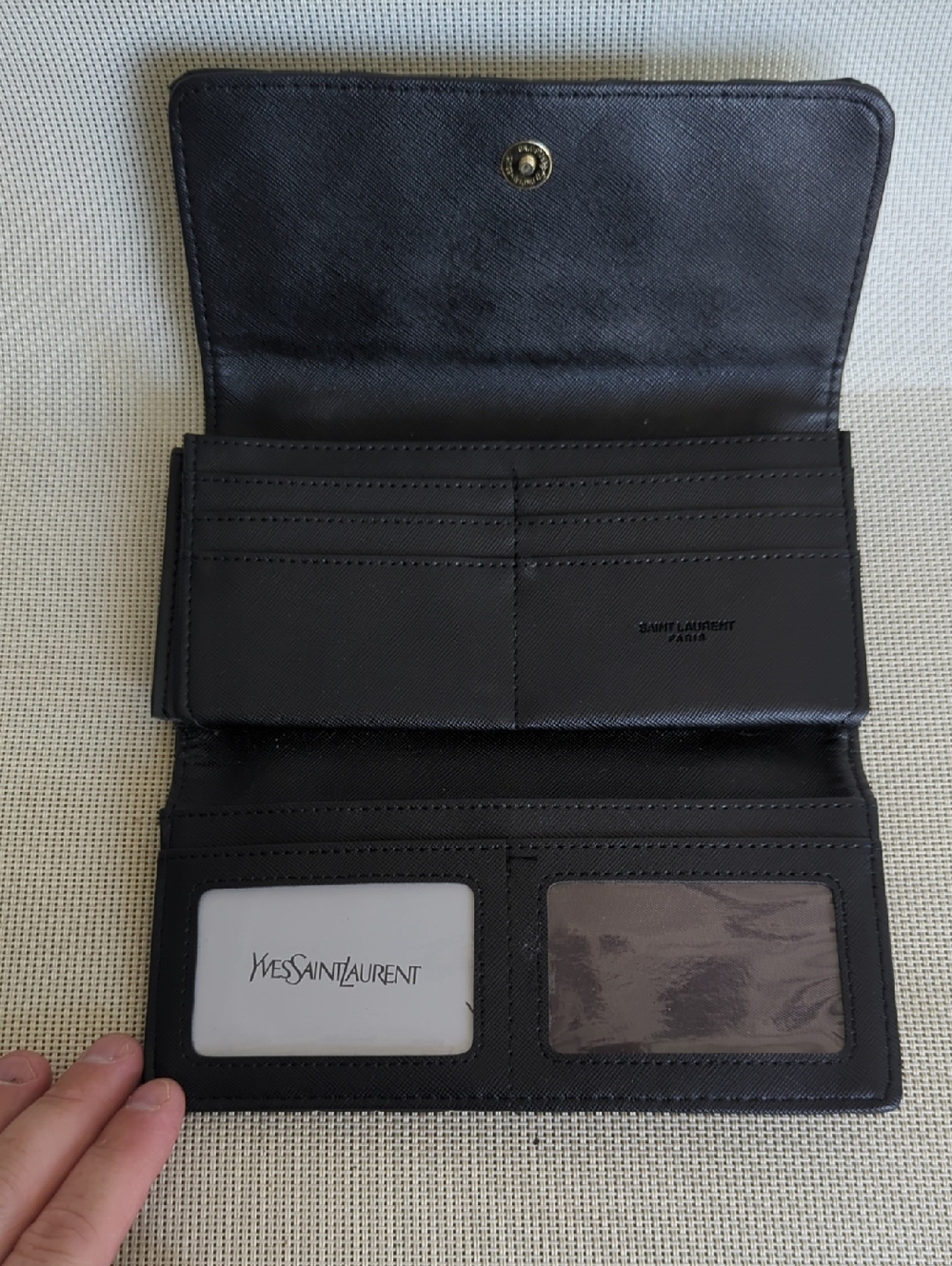 Saint Laurent Black Quilted Leather Fold Long Wallet - Picture 2 of 4